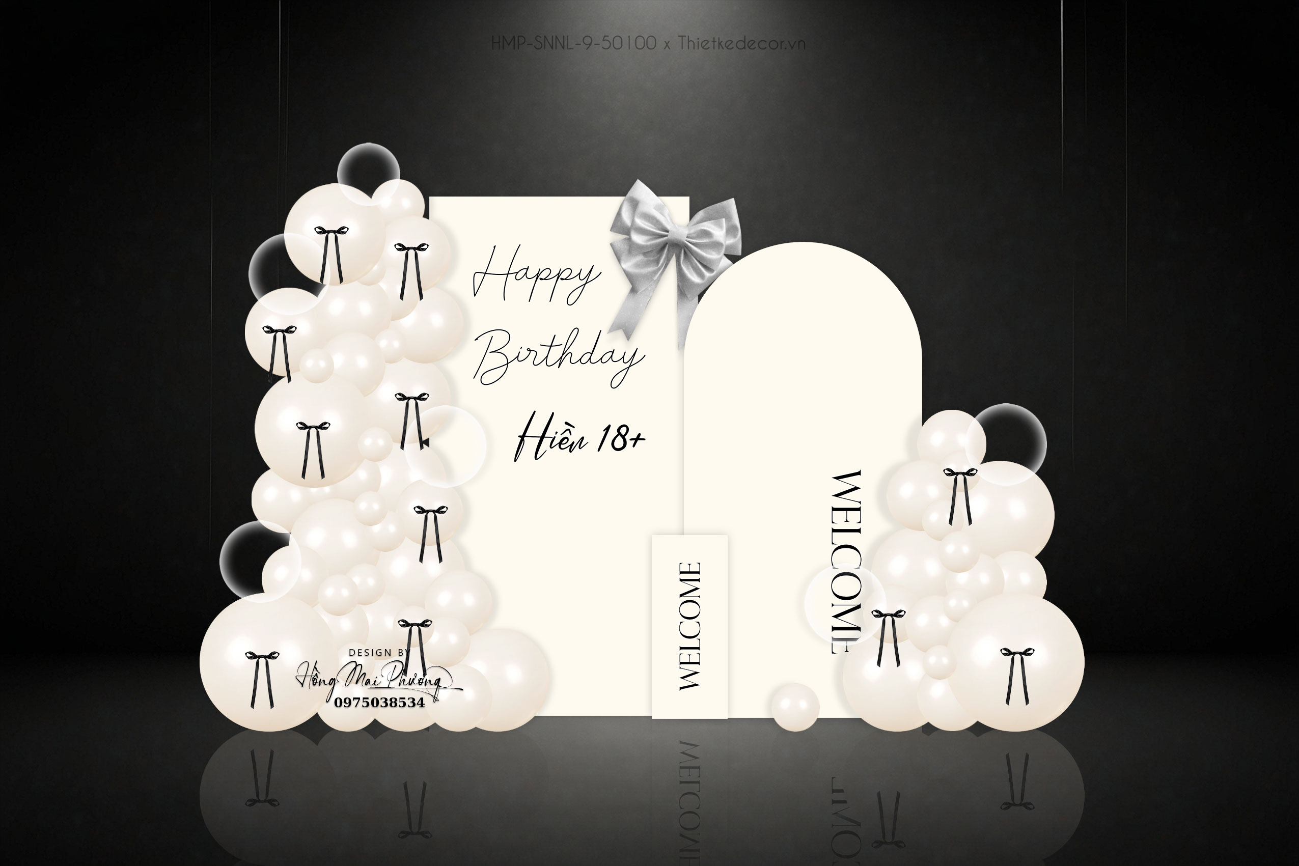 Sinh nhật người lớn tone trắng kem, sinh nhật sang trọng tinh giản cho cô gái trẻ đẹp